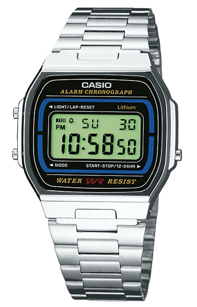 Casio A164WA 1VES Klassisk klokke i med stållenke og retro Morgendagens gode gamle tider Casio Classic Retro Silver
