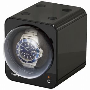 Beco Boxy Fancy Brick - Svart liten watchwinder til én klokke, uten adapter