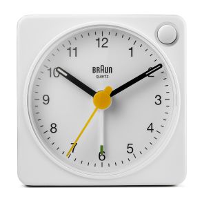 Braun vekkeklokke med lysende visere og stille sekundviser - Braun Alarm Clock BC02XW