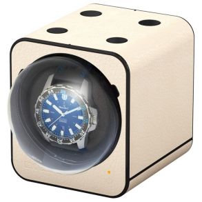 Beco Boxy Fancy Brick Watch Winder Creme Leather Optics 309412