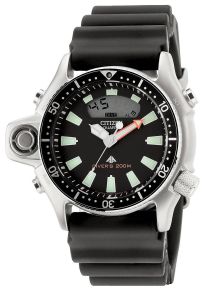 Citizen JP2000-08E, Promaster Marine - Herreklokke med svart urtavle og plastikkreim