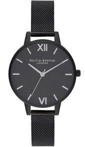 Olivia Burton After Dark Silver & Matte Black Mesh OB16AD51