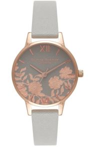 Olivia Burton Lace Detail Grey & Rose Gold OB16MV58