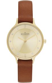 Endeløs eleganse - Skagen Anita Gold Leather SKW2147